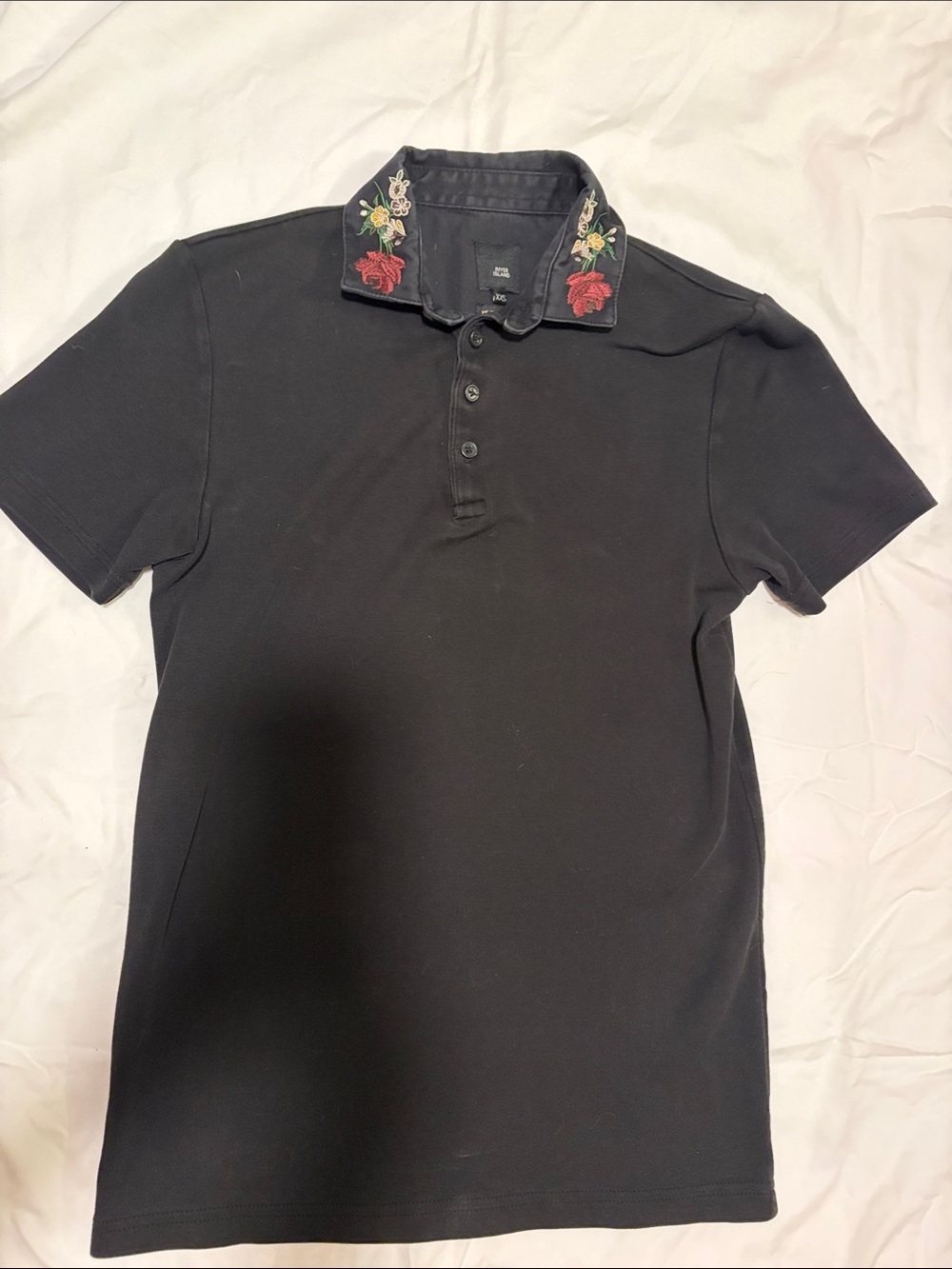 River Island Floral Collar polo